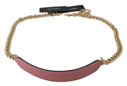 Dolce & Gabbana - Elegant Pink Gold Leather Shoulder Strap