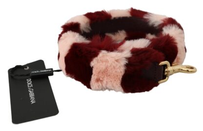 Dolce & Gabbana - Bordeaux Pink Fur Shoulder Strap Luxury Accessory