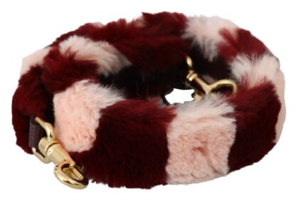 Dolce & Gabbana - Bordeaux Pink Fur Shoulder Strap Luxury Accessory