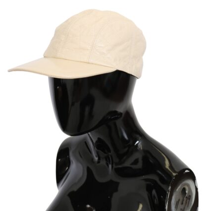 Dolce & Gabbana - Elegant White Lambskin Leather Baseball Cap