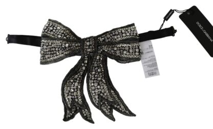 Dolce & Gabbana - Elegant Silver Silk Bowtie