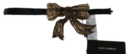 Dolce & Gabbana - Elegant Silk Gold Bowtie - Dazzle in Style