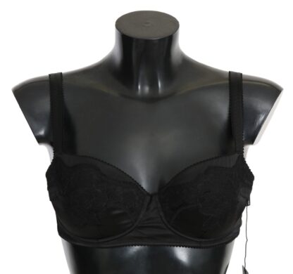 Dolce & Gabbana - Elegant Black Lace Silk Bra