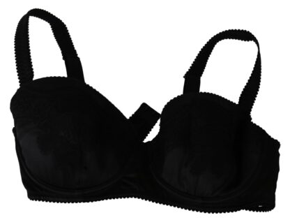 Dolce & Gabbana - Elegant Black Lace Silk Bra