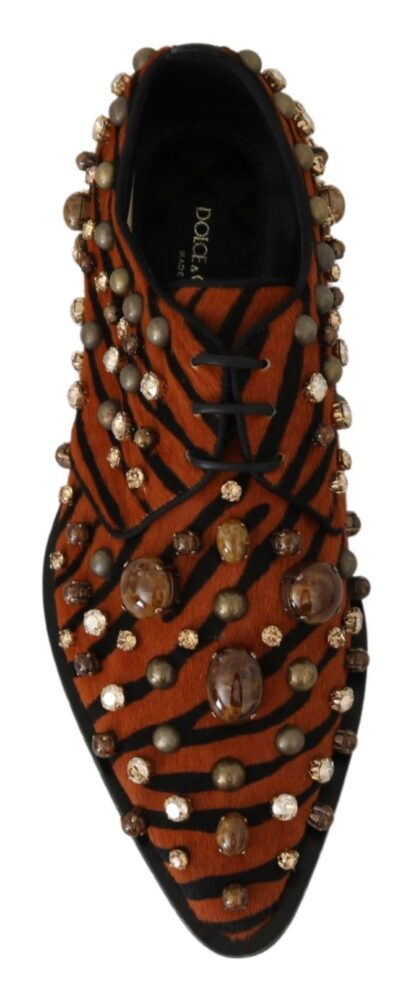 Dolce & Gabbana - Tiger Pattern Crystal Embellished Flats