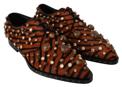 Dolce & Gabbana - Tiger Pattern Crystal Embellished Flats