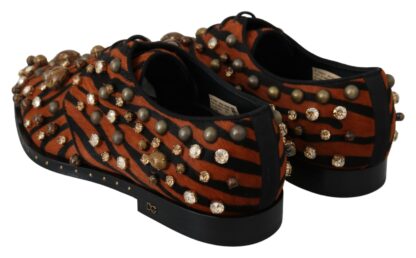 Dolce & Gabbana - Tiger Pattern Crystal Embellished Flats