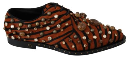 Dolce & Gabbana - Tiger Pattern Crystal Embellished Flats