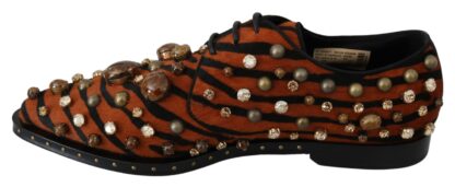 Dolce & Gabbana - Tiger Pattern Crystal Embellished Flats