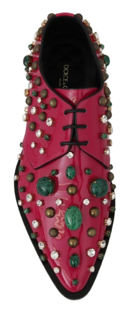 Dolce & Gabbana - Fuchsia Pink Crystal Patent Flats