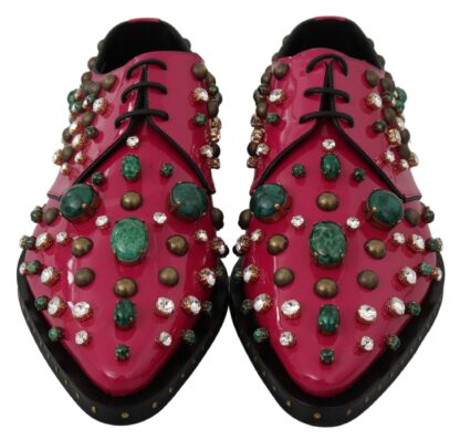 Dolce & Gabbana - Fuchsia Pink Crystal Patent Flats