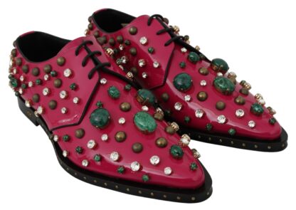 Dolce & Gabbana - Fuchsia Pink Crystal Patent Flats