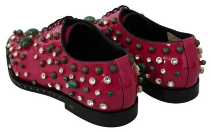 Dolce & Gabbana - Fuchsia Pink Crystal Patent Flats