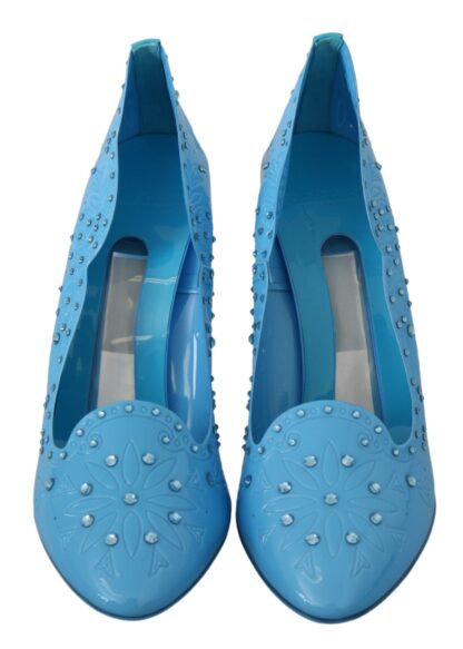 Dolce & Gabbana - Crystal Embellished Blue Cinderella Pumps