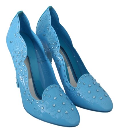 Dolce & Gabbana - Crystal Embellished Blue Cinderella Pumps