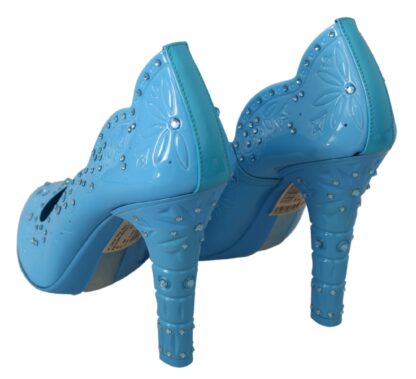 Dolce & Gabbana - Crystal Embellished Blue Cinderella Pumps