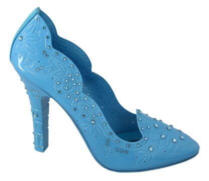 Dolce & Gabbana - Crystal Embellished Blue Cinderella Pumps