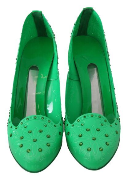 Dolce & Gabbana - Enchanting Crystal Cinderella Pumps in Lush Green