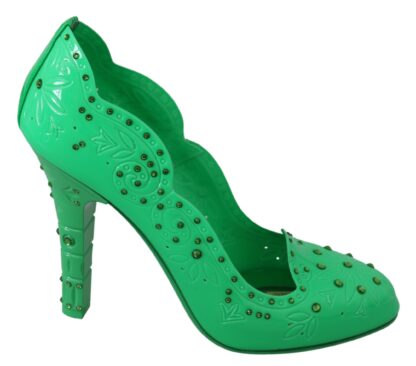 Dolce & Gabbana - Enchanting Crystal Cinderella Pumps in Lush Green