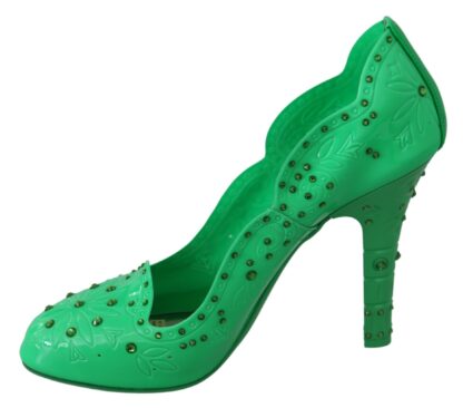 Dolce & Gabbana - Enchanting Crystal Cinderella Pumps in Lush Green