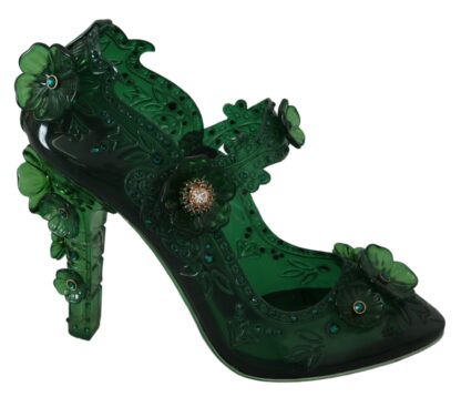 Dolce & Gabbana - Emerald Elegance Crystal Cinderella Pumps