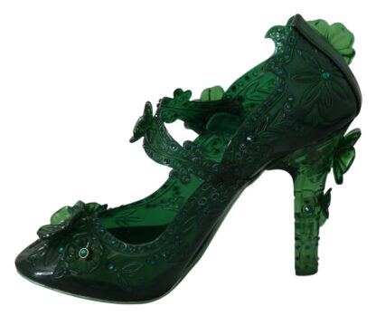 Dolce & Gabbana - Emerald Elegance Crystal Cinderella Pumps