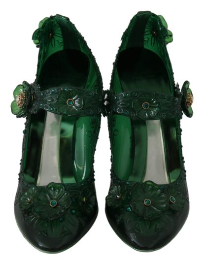 Dolce & Gabbana - Emerald Elegance Crystal Cinderella Pumps