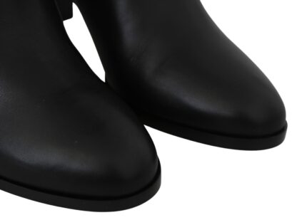 Jimmy Choo - Elegant Black Calf Leather Heeled Boots