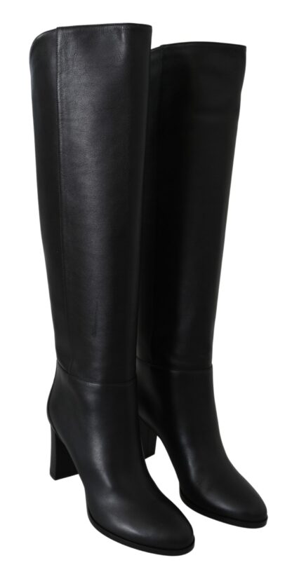 Jimmy Choo - Elegant Black Calf Leather Heeled Boots