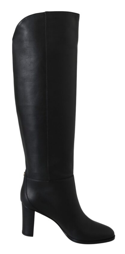 Jimmy Choo - Elegant Black Calf Leather Heeled Boots