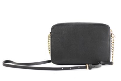 Michael Kors - Jet Set Large East West Saffiano Leather Crossbody Bag Handbag (Black Solid/Gold Hardware)