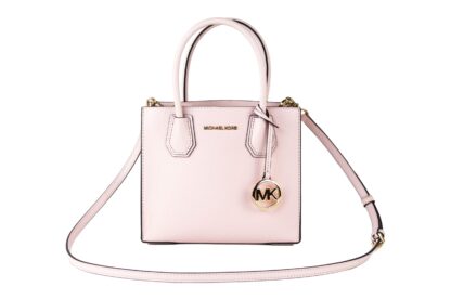 Michael Kors - Mercer Medium Leather Messenger Crossbody Handbag (Powder Blush Solid)