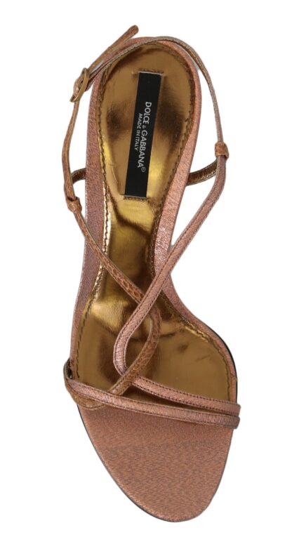 Dolce & Gabbana - Chic Ankle Strap Sandals in Pink and Brown