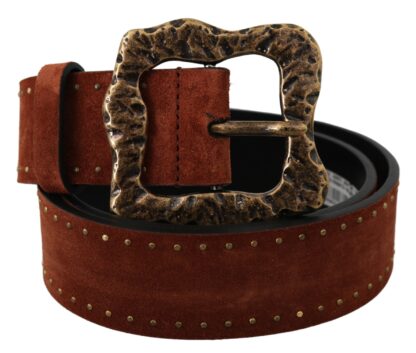 Dolce & Gabbana - Elegant Suede Leather Belt with Gold Studs