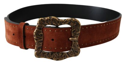 Dolce & Gabbana - Elegant Suede Leather Belt with Gold Studs