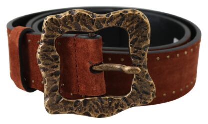 Dolce & Gabbana - Elegant Suede Leather Belt with Gold Studs