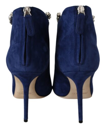 Jimmy Choo - Pop Blue Crystal-Strap Heeled Boots