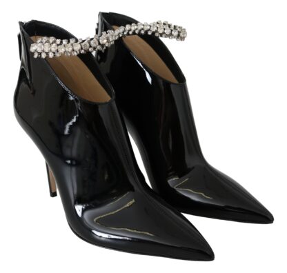 Jimmy Choo - Elegant Black Patent Heeled Boots