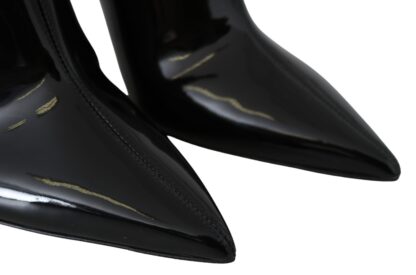 Jimmy Choo - Elegant Black Patent Heeled Boots