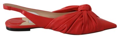 Jimmy Choo - Chic Red Pointed Toe Leather Flats