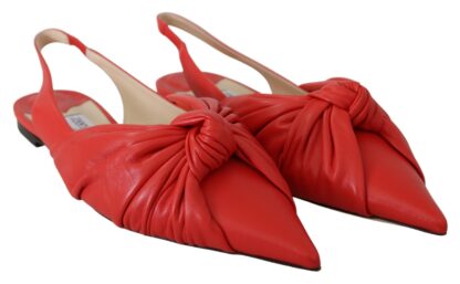 Jimmy Choo - Chic Red Pointed Toe Leather Flats