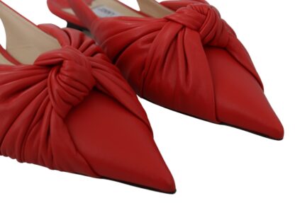 Jimmy Choo - Chic Red Pointed Toe Leather Flats