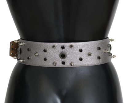 Dolce & Gabbana - Stunning Silver Leather Crystal-Studded Belt