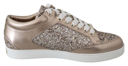 Jimmy Choo - Ballet Pink Glitter Leather Sneakers