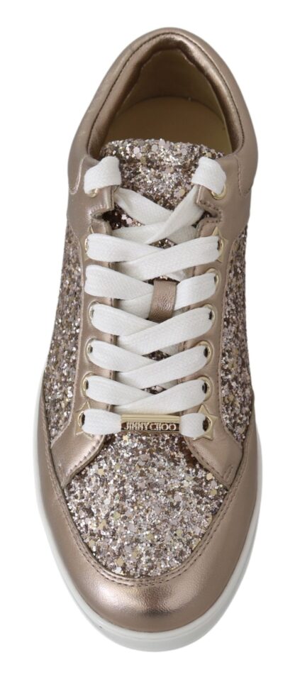 Jimmy Choo - Ballet Pink Glitter Leather Sneakers