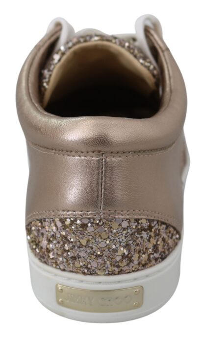 Jimmy Choo - Ballet Pink Glitter Leather Sneakers