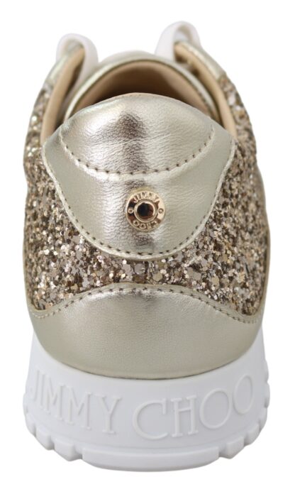 Jimmy Choo - Antique Gold Glitter Leather Sneakers