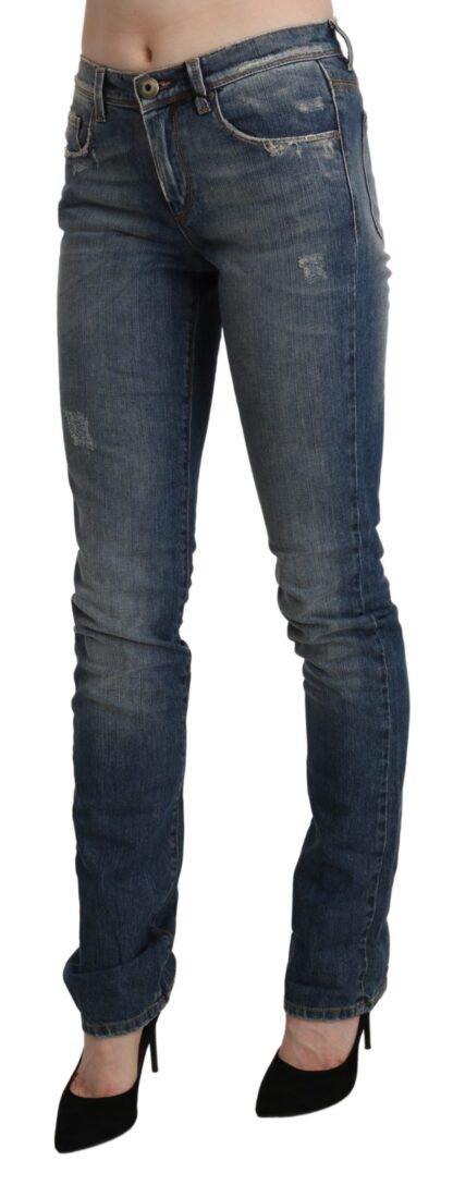 Ermanno Scervino - Chic Mid Waist Skinny Denim in Blue Washed