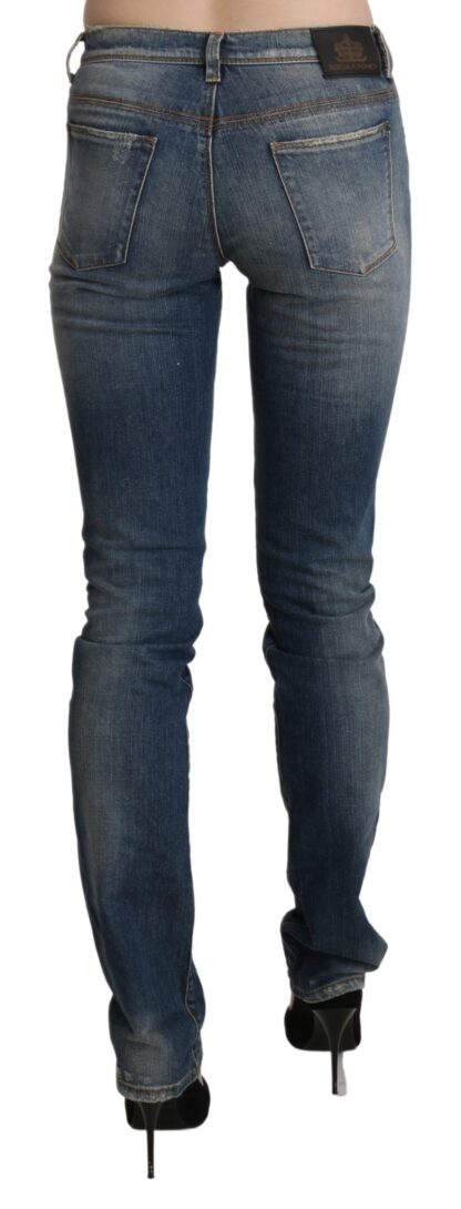 Ermanno Scervino - Chic Mid Waist Skinny Denim in Blue Washed