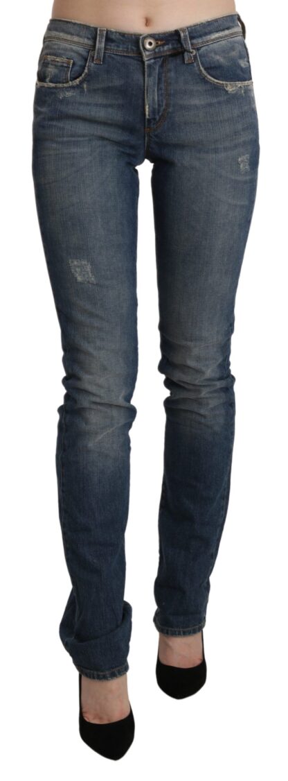 Ermanno Scervino - Chic Mid Waist Skinny Denim in Blue Washed